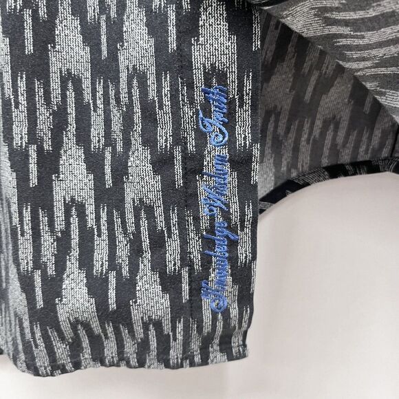 Robert Graham Mens Sz Medium Classic Fit Flip Geometric Cuff Shirt Navy/Gray euc - Picture 5 of 8